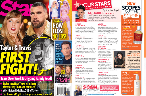 Ahuja has been featured in the January 22nd issue of Star Magazine (Print) (Circulation: 3,551,000) in an article titled, “Star Scopes Out the Scene.